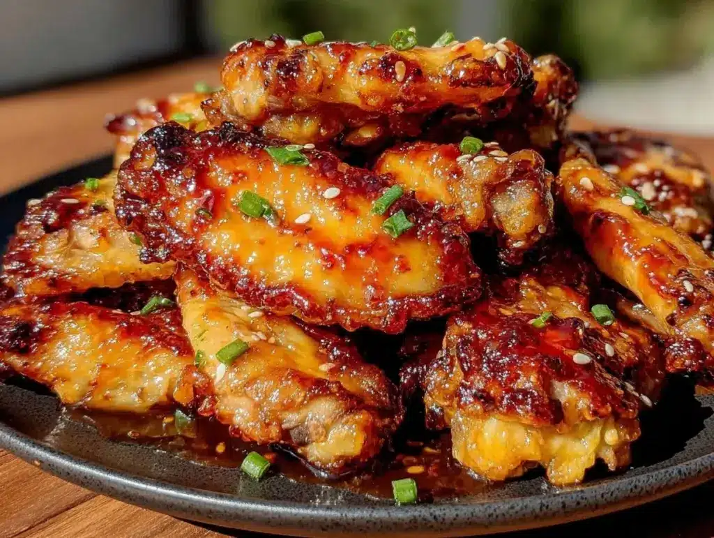 honey sriracha chicken wings - featured image
