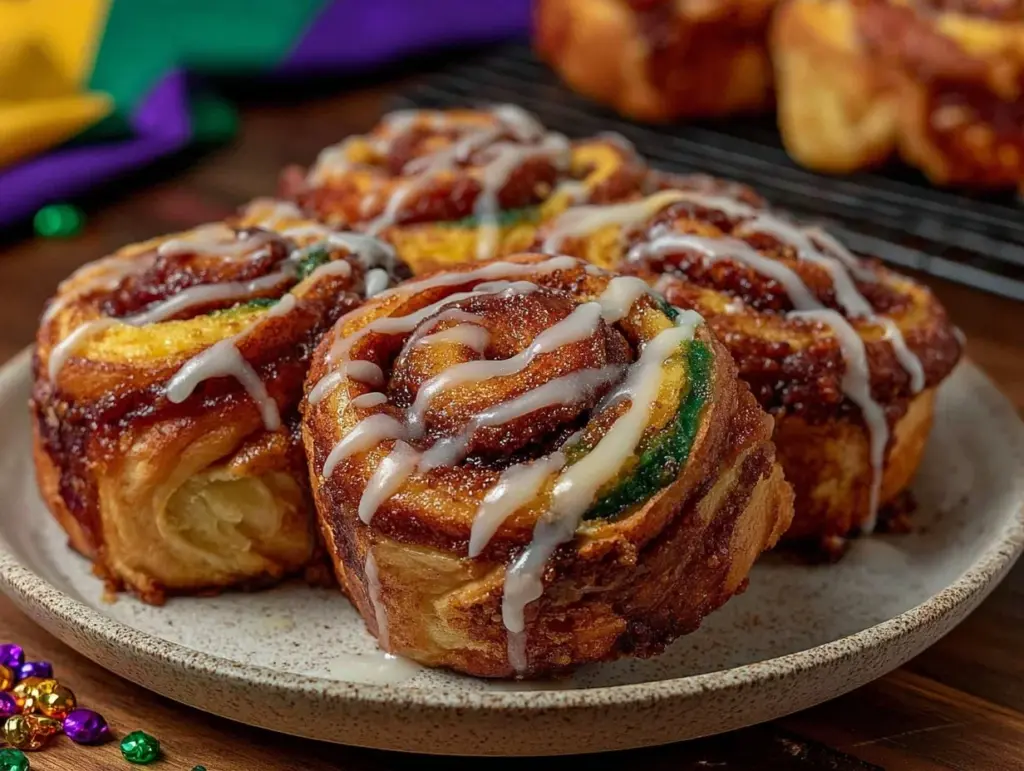 king cake cinnamon rolls - featured image