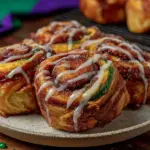 king cake cinnamon rolls - featured image