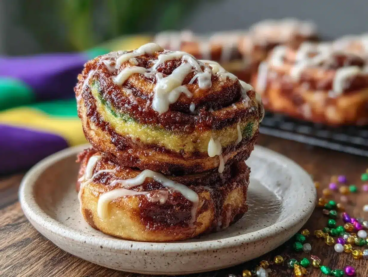 king cake cinnamon rolls preparation steps