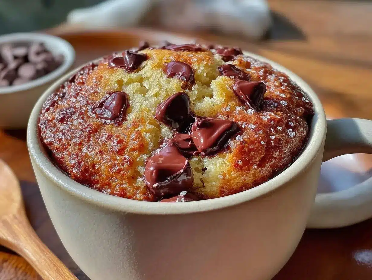 microwave chocolate chip mug cookie preparation steps