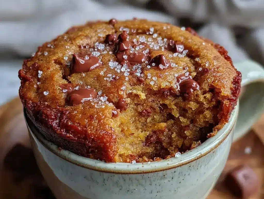 microwave peanut butter mug cookie - featured image