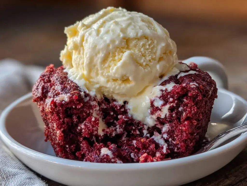 microwave red velvet mug cake - featured image
