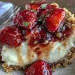 no-bake strawberry cheesecake - featured image