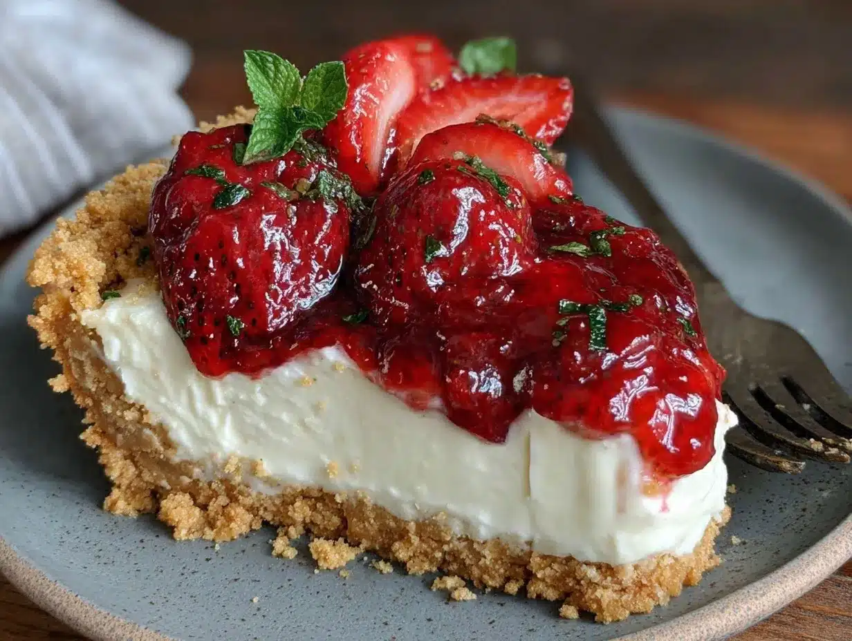 no-bake strawberry cheesecake preparation steps