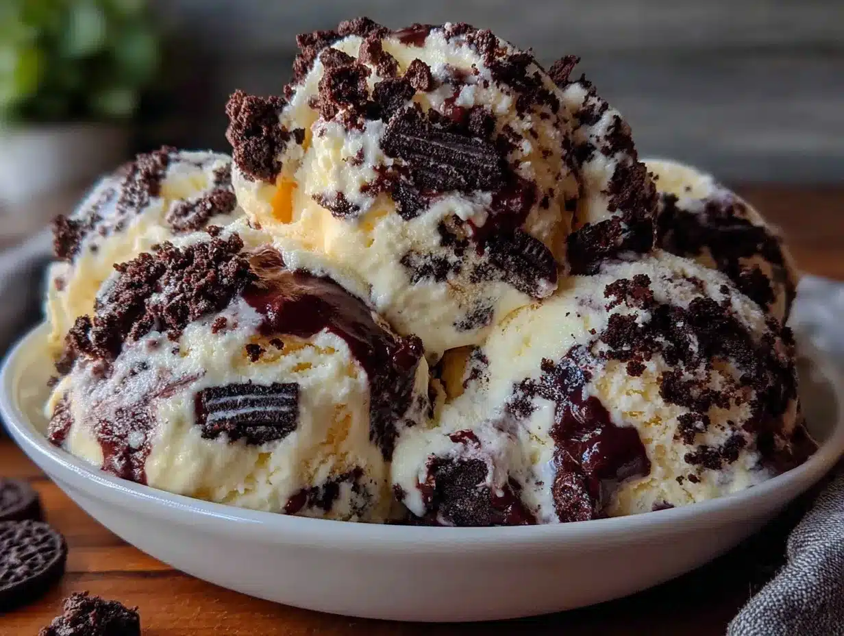 no-churn cookies and cream ice cream preparation steps