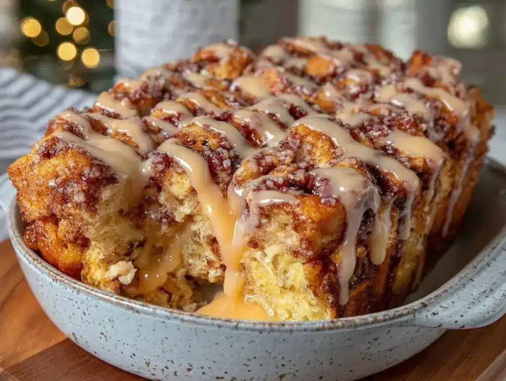 overnight cinnamon roll french toast casserole - featured image