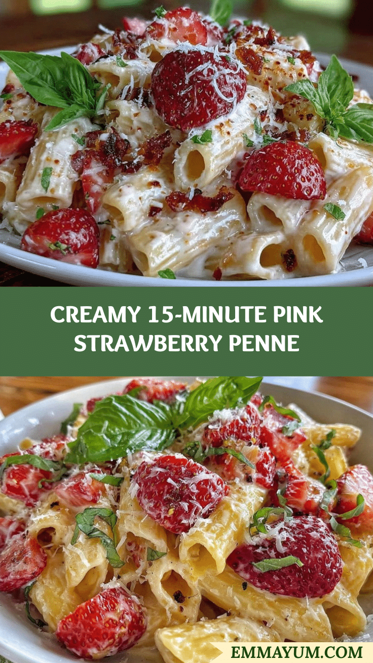 pink strawberry penne alfredo recipe
