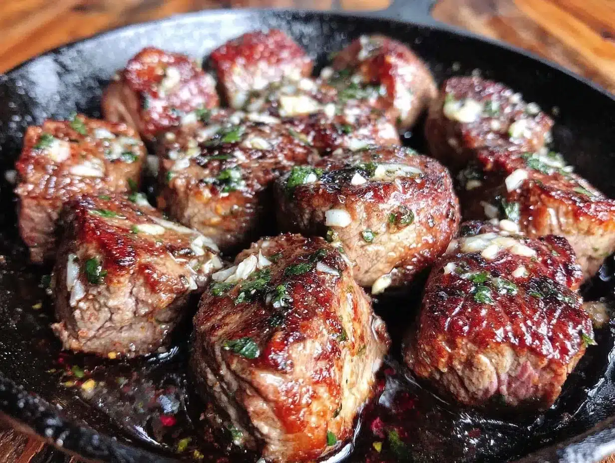 quick garlic butter steak bites preparation steps