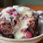 quick raspberry white chocolate mug brownie - featured image