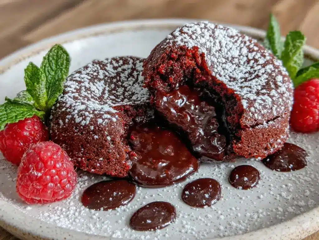 red velvet molten lava cakes - featured image