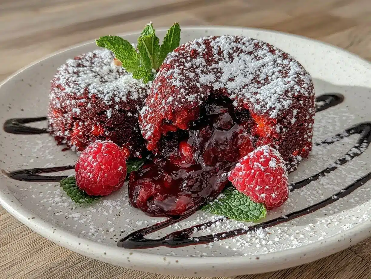 red velvet molten lava cakes preparation steps