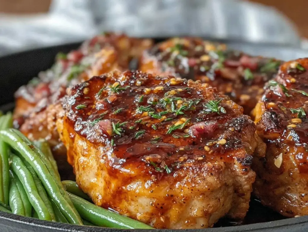 skillet honey garlic pork chops - featured image