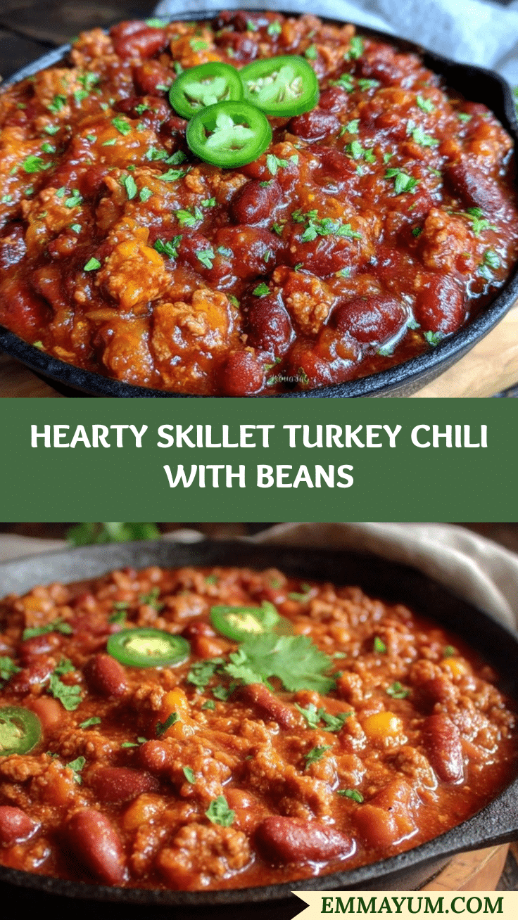 skillet turkey chili with beans recipe