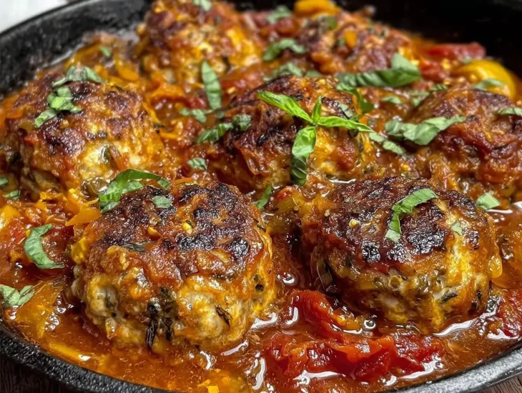 skillet turkey meatballs - featured image