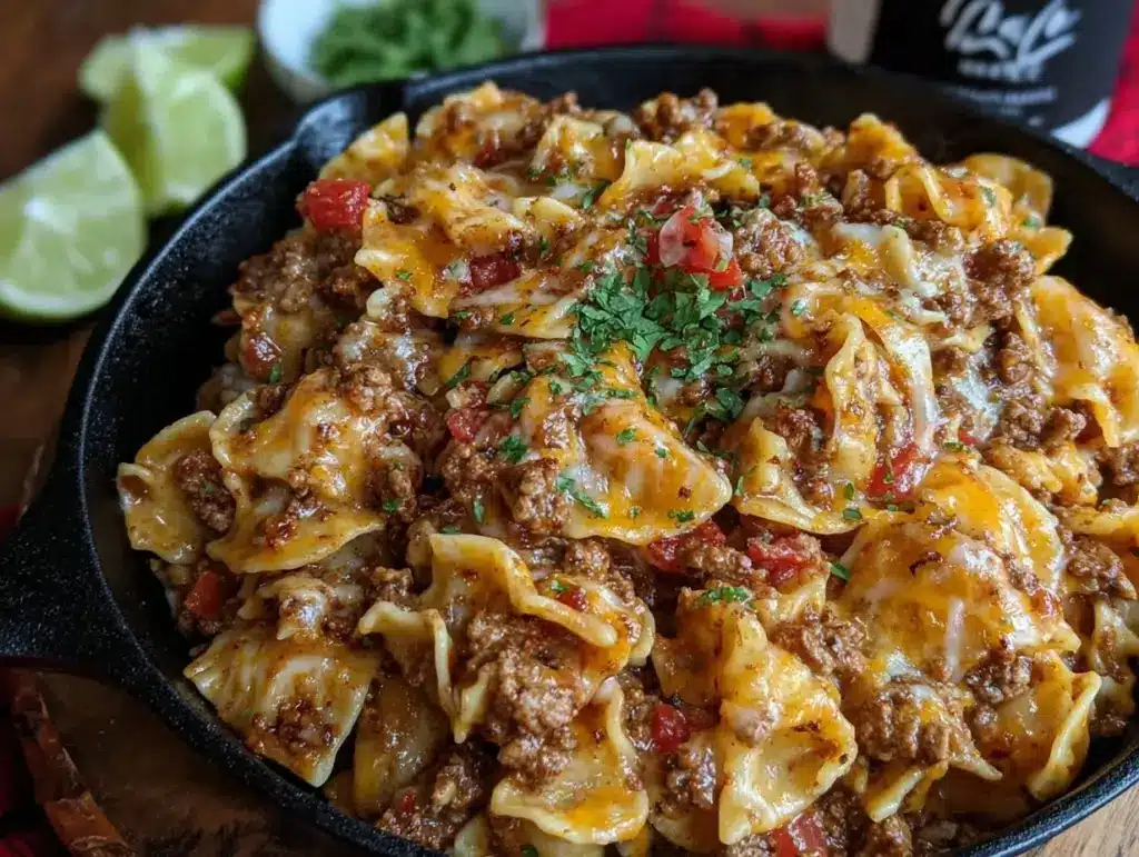 skillet turkey taco pasta - featured image