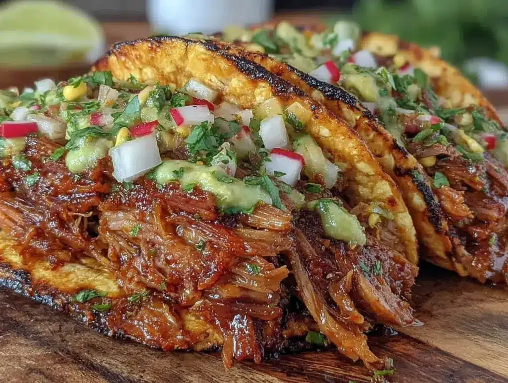 slow cooker pork carnitas tacos - featured image