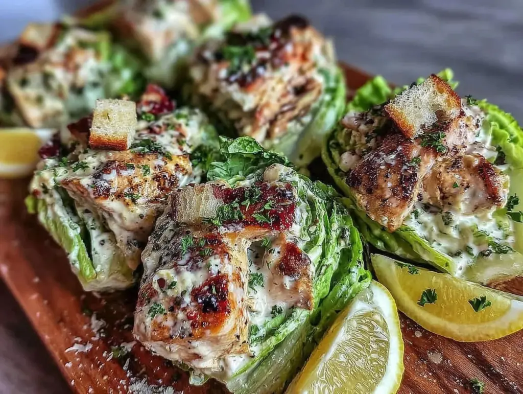 chicken caesar lettuce wraps - featured image