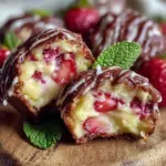 chocolate covered strawberry cheesecake bites - featured image