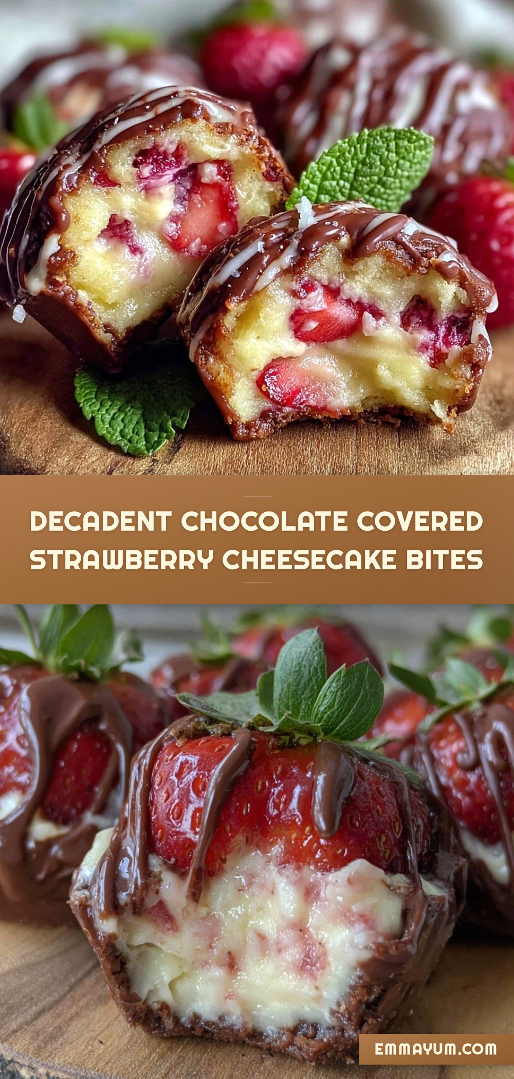 chocolate covered strawberry cheesecake bites recipe