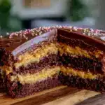 chocolate graduation sheet cake - featured image