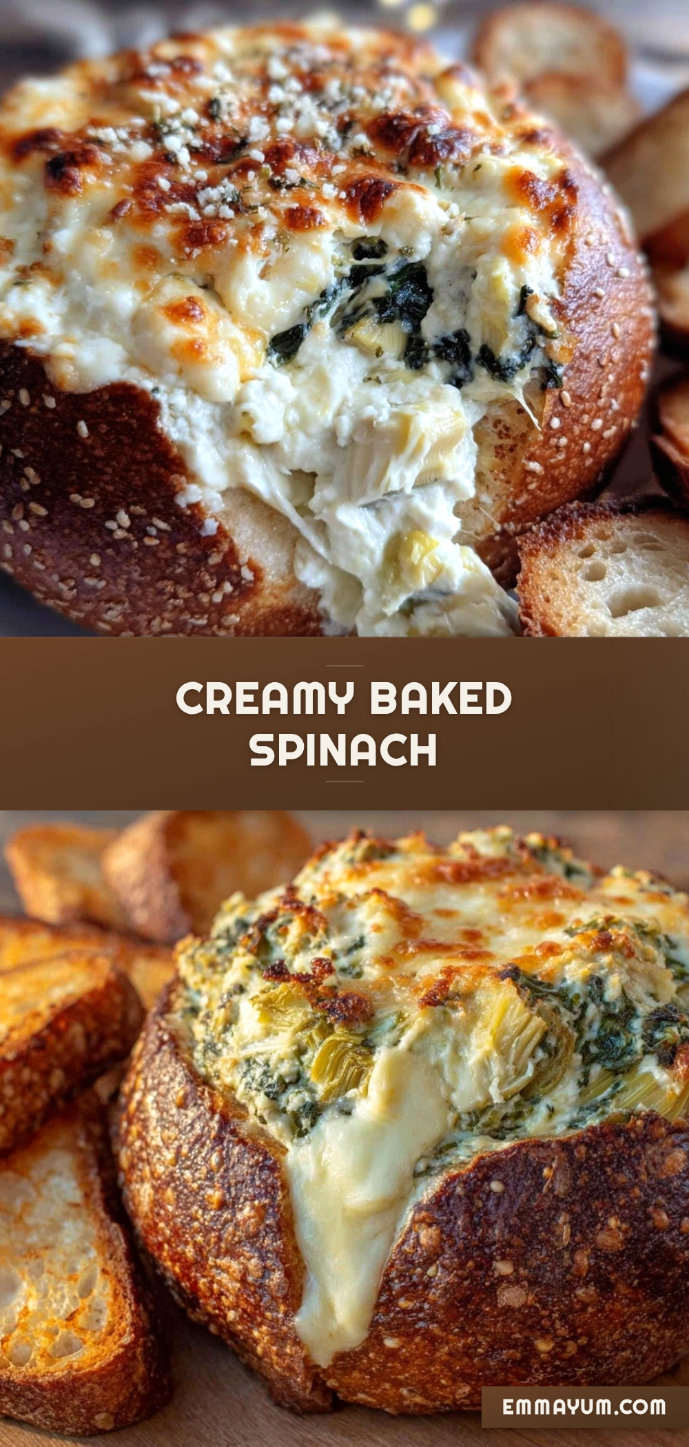 creamy baked spinach artichoke dip recipe