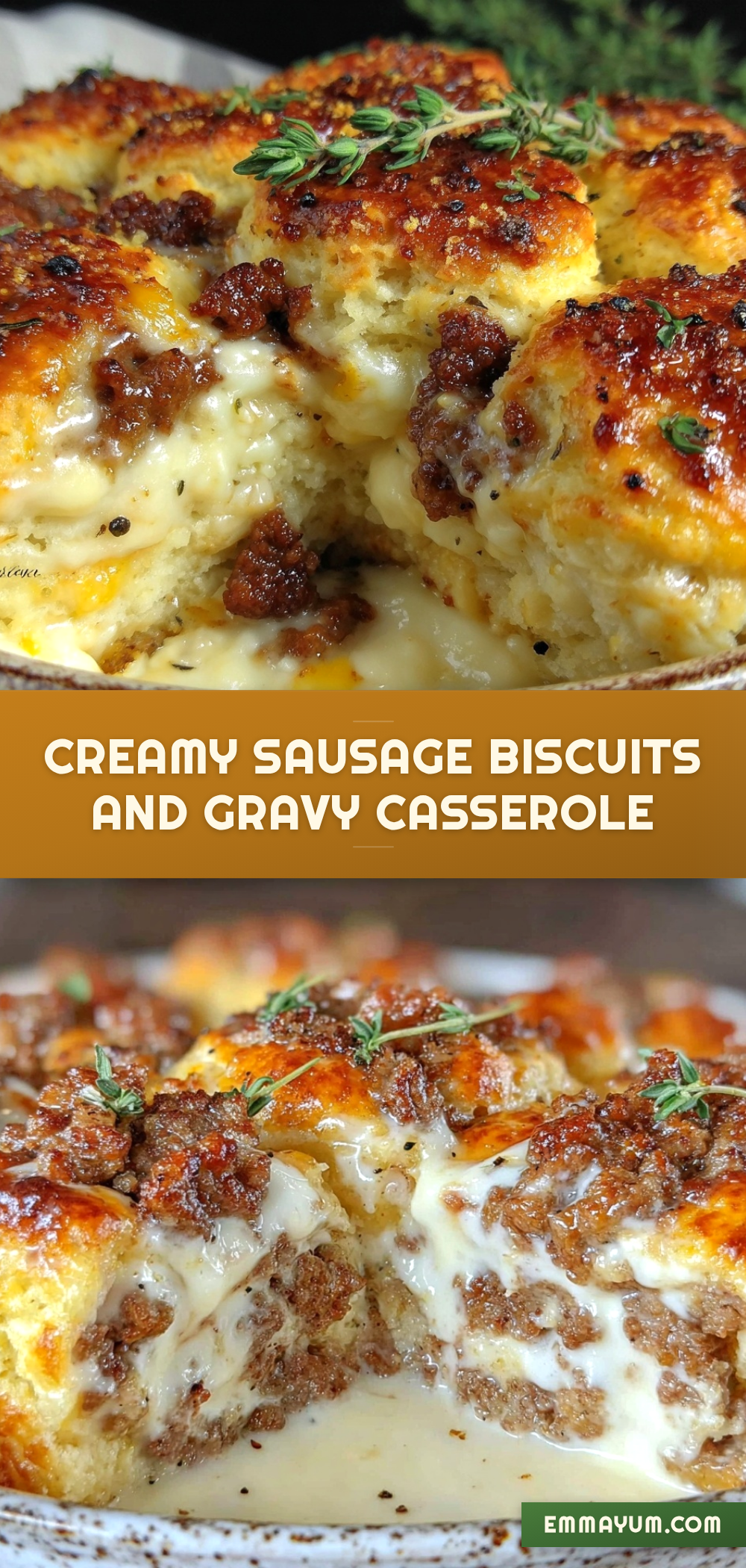creamy biscuits and gravy casserole recipe