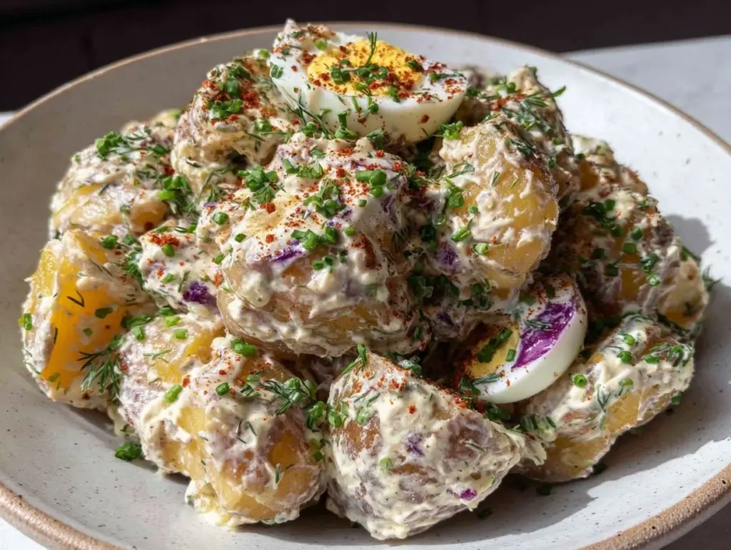 creamy classic potato salad - featured image