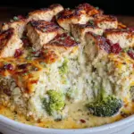 creamy crockpot chicken and rice casserole - featured image