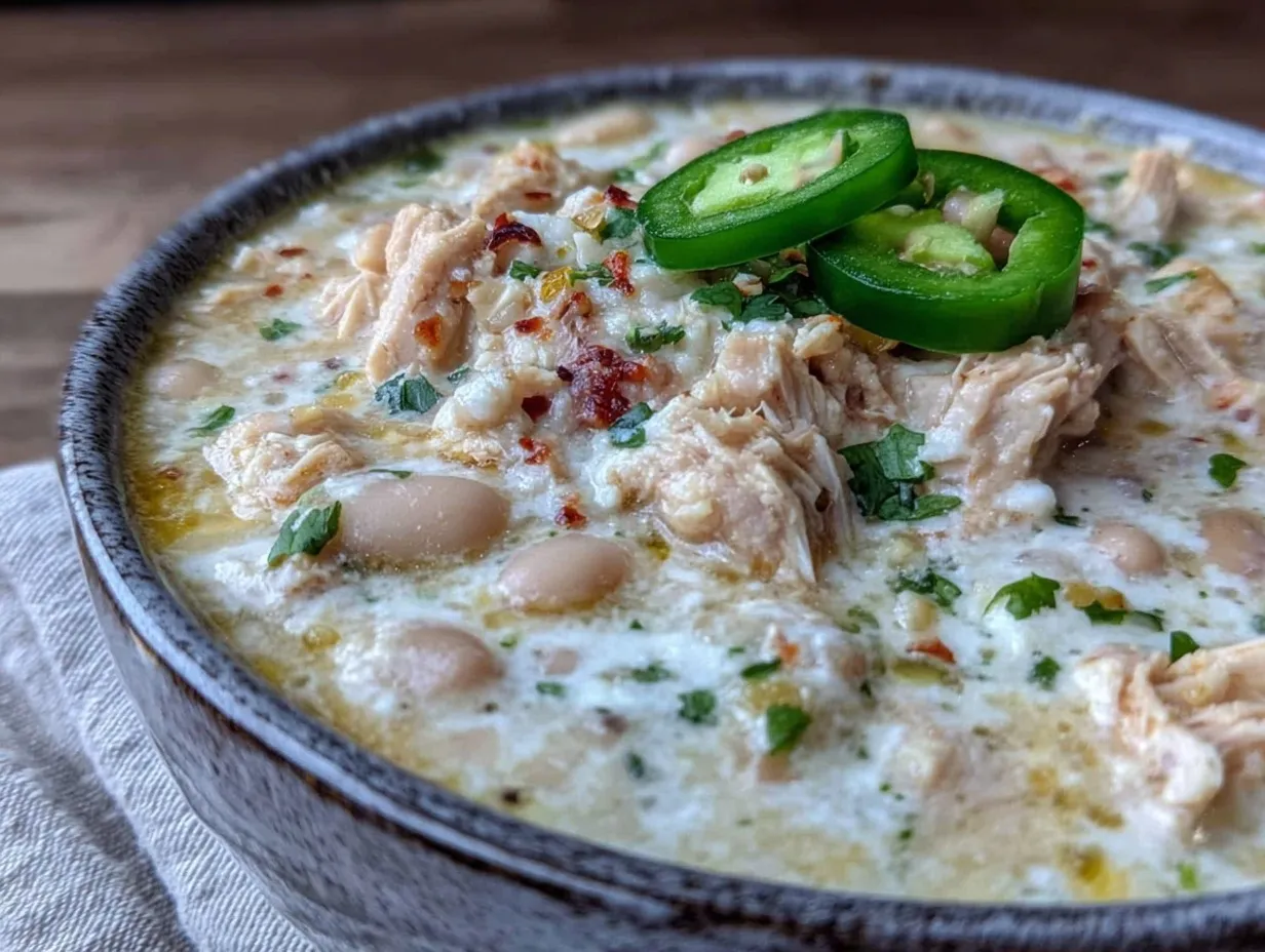creamy crockpot white chicken chili preparation steps