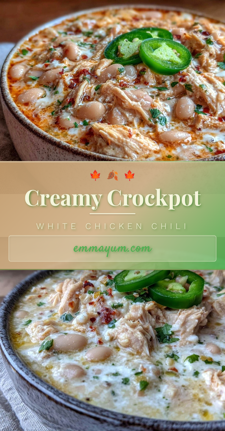 creamy crockpot white chicken chili recipe