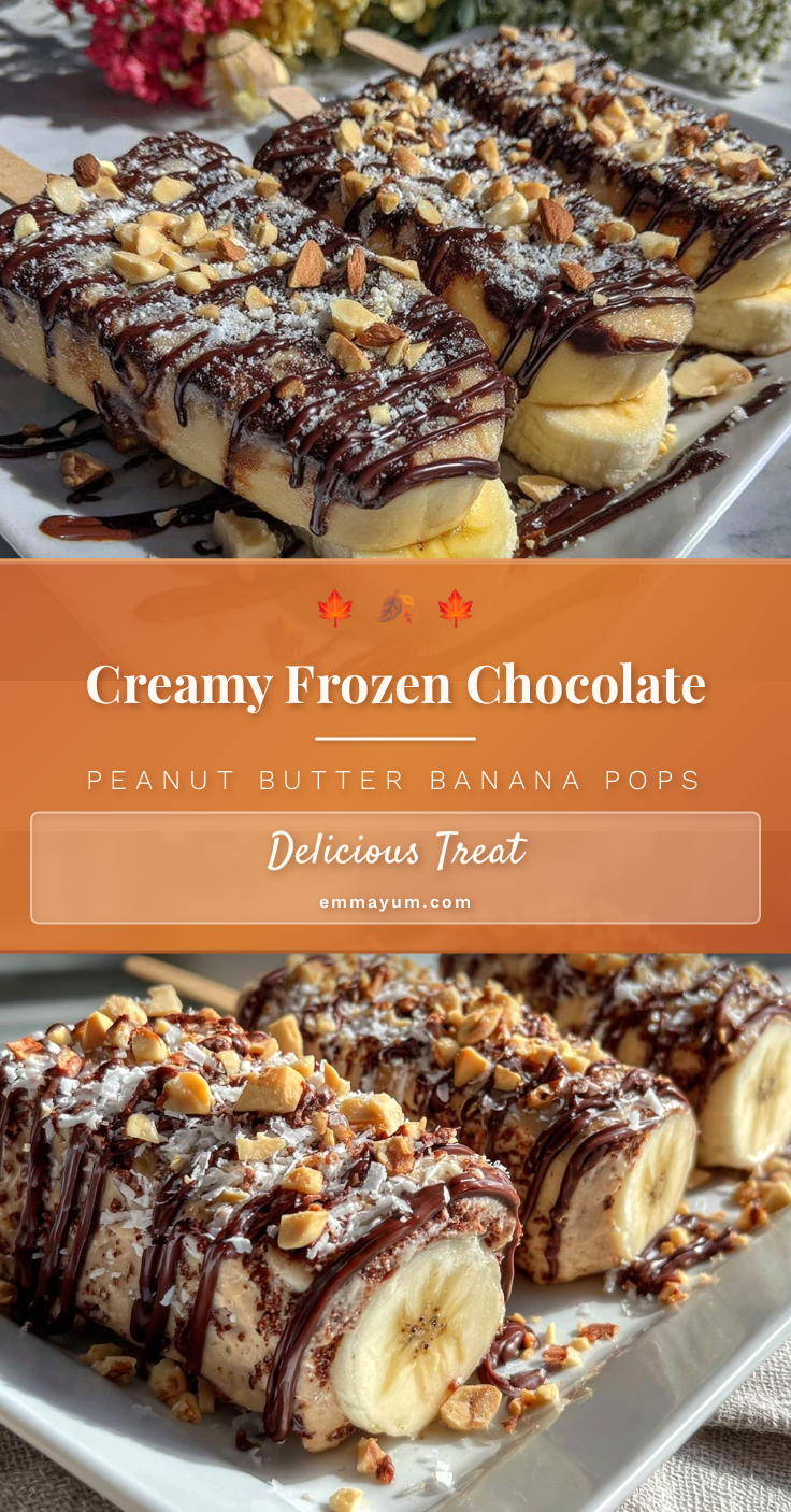 creamy frozen chocolate peanut butter banana pops recipe