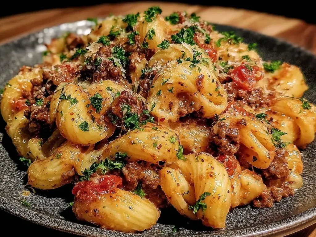 creamy one-pot cheeseburger macaroni - featured image