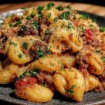 creamy one-pot cheeseburger macaroni - featured image