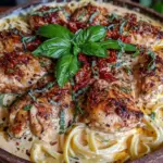 creamy one-pot tuscan garlic chicken pasta - featured image