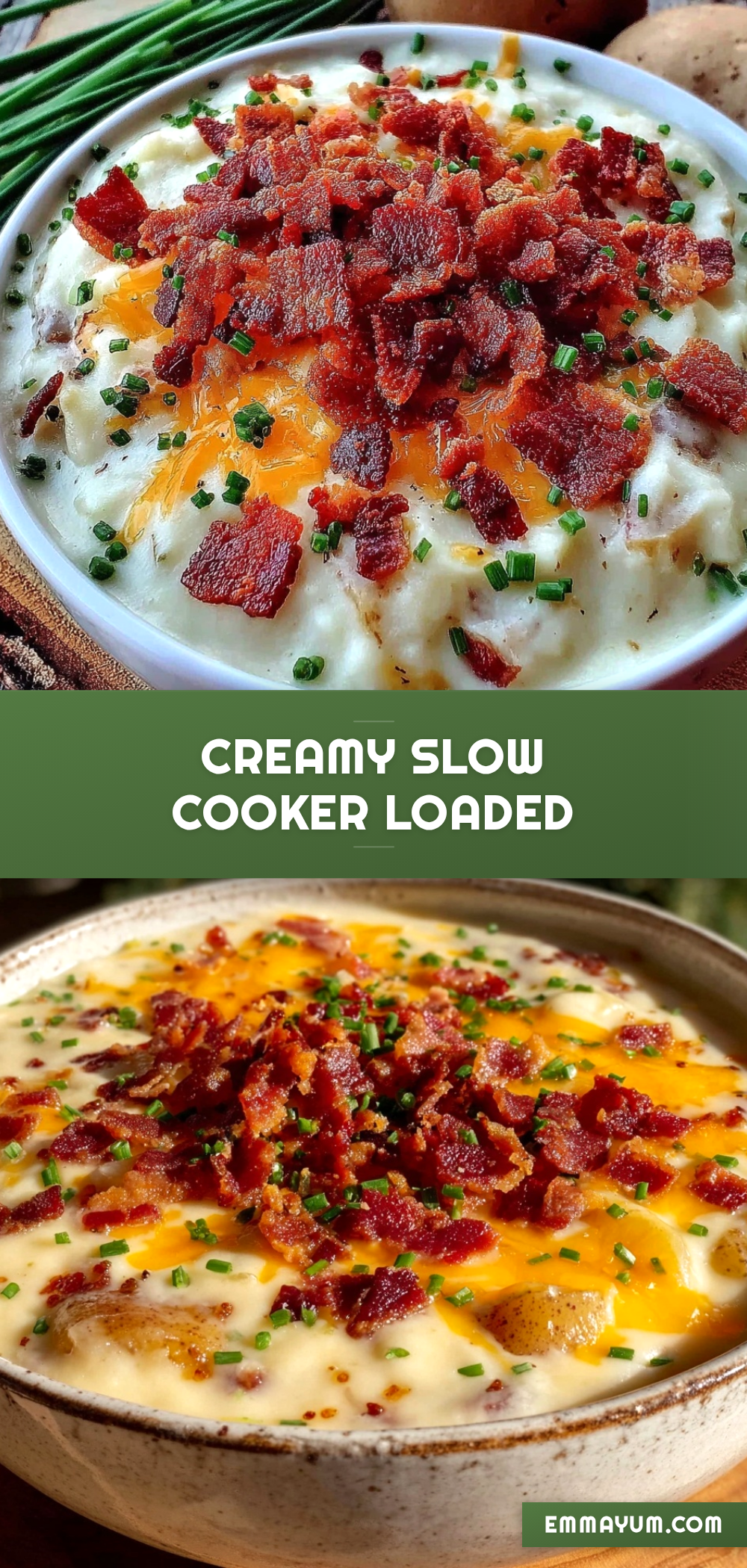 creamy slow cooker loaded baked potato soup recipe
