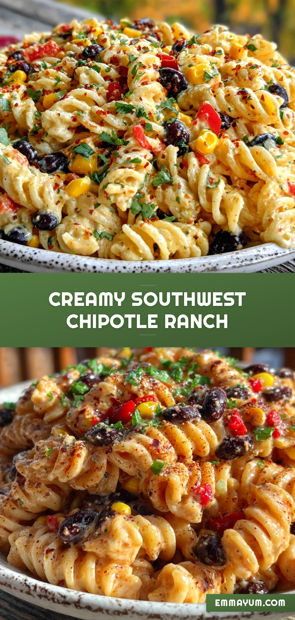 Creamy Southwest Chipotle Ranch Pasta Salad recipe