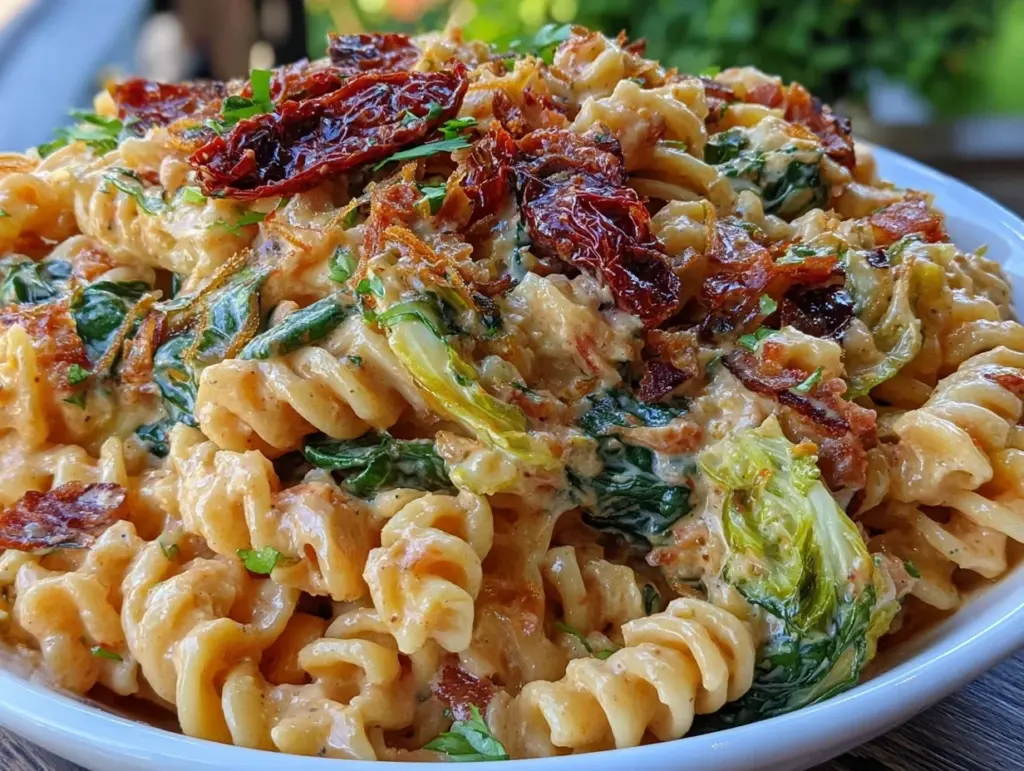 creamy tuscan pasta salad - featured image