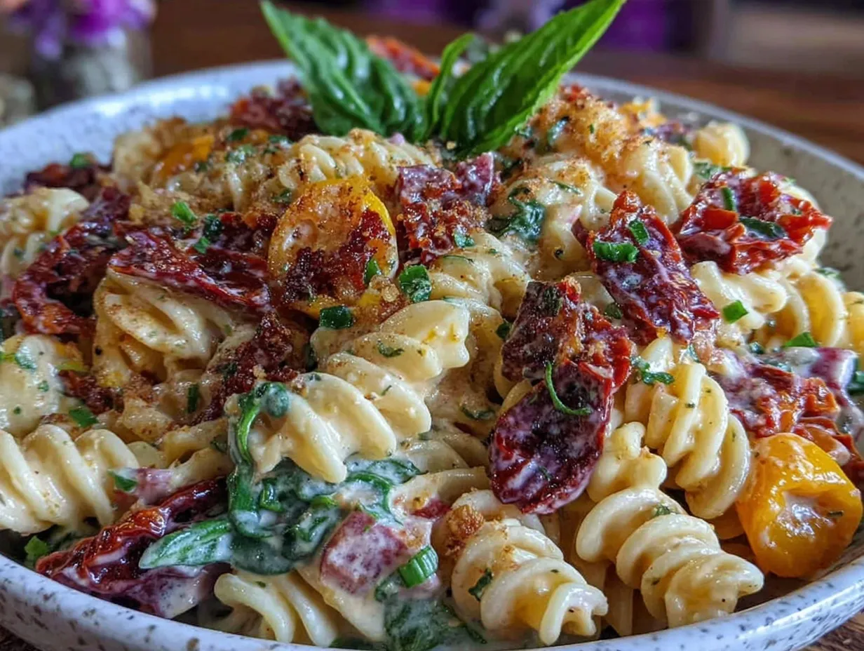 creamy tuscan pasta salad preparation steps