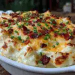 creamy twice baked potato casserole - featured image