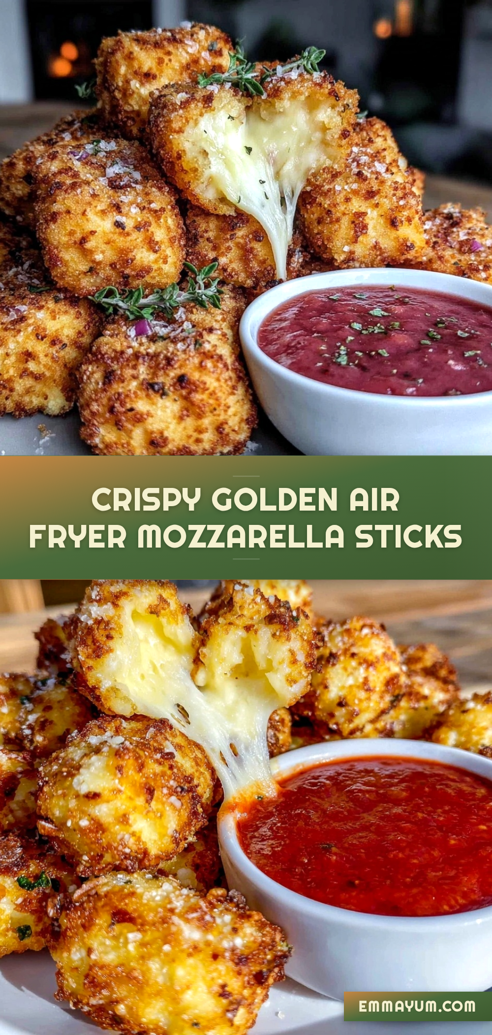 crispy air fryer mozzarella sticks recipe