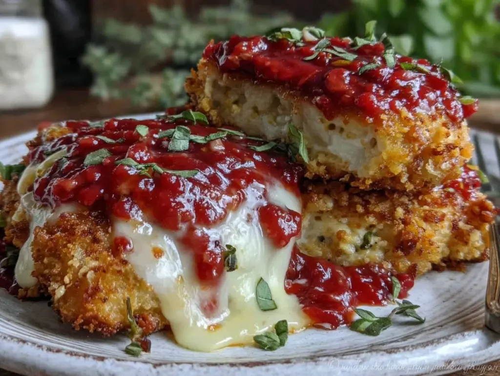 crispy baked chicken parmesan - featured image