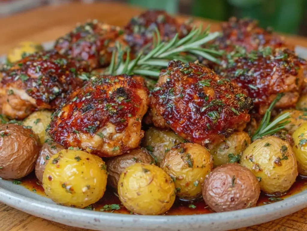 crispy honey mustard chicken thighs - featured image