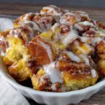 crockpot cinnamon roll french toast casserole - featured image