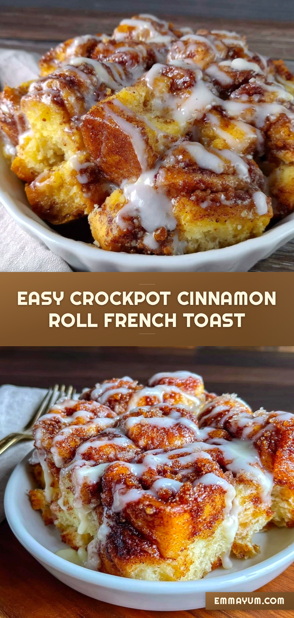 crockpot cinnamon roll french toast casserole recipe