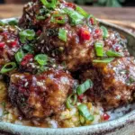 crockpot honey garlic meatballs - featured image