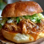 crockpot pulled chicken sandwiches - featured image