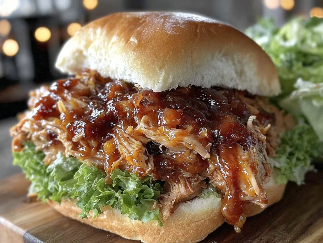 crockpot pulled chicken sandwiches preparation steps