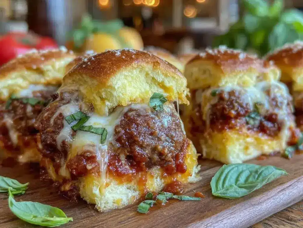 easy crockpot meatball sub sliders - featured image