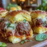 easy crockpot meatball sub sliders - featured image